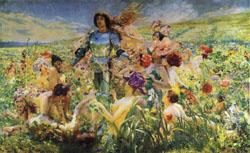 Georges Rochegrosse The Knight of the Flowers(Parsifal) Germany oil painting art